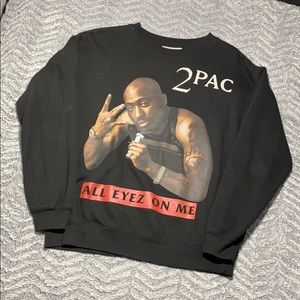 Black Tupac pull over sweater